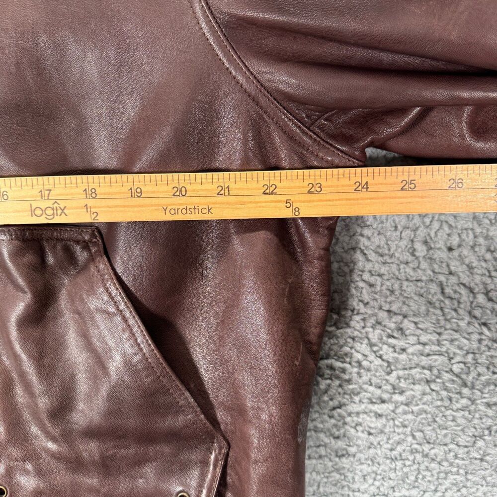 Lauren Ralph Lauren Brown Leather Jacket Women's Size 2X - Picture 6 of 12